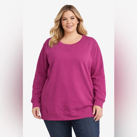 tek gear Tops - Tek Gear Ultrasoft Fleece Crewneck Sweatshirt – Women’s 2X – magenta blossom